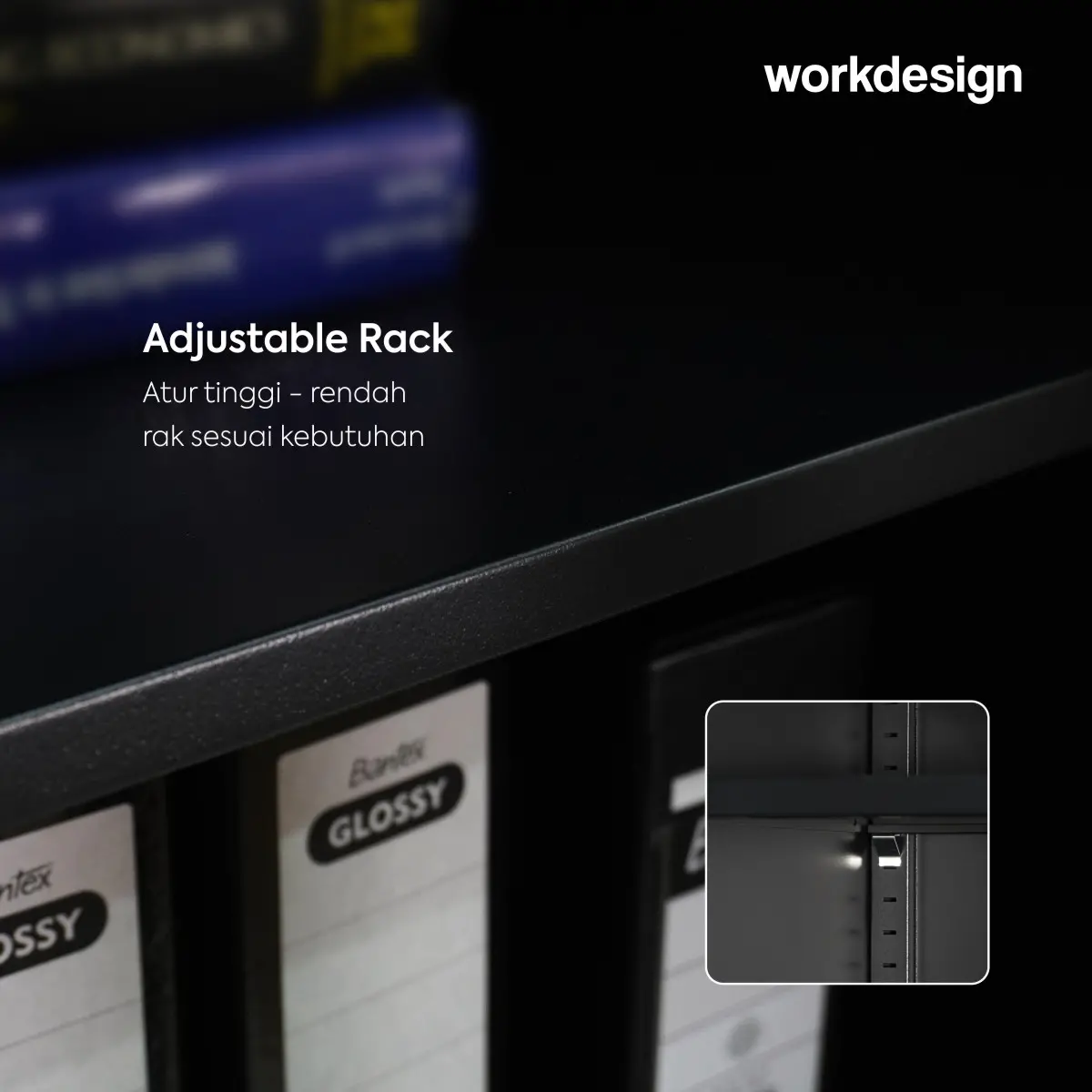 WORKDESIGN BURO AVA MBC 2 RAK BUKU BESI / LEMARI ARSIP KANTOR warna BLACK - WORKDESIGN - foto 6