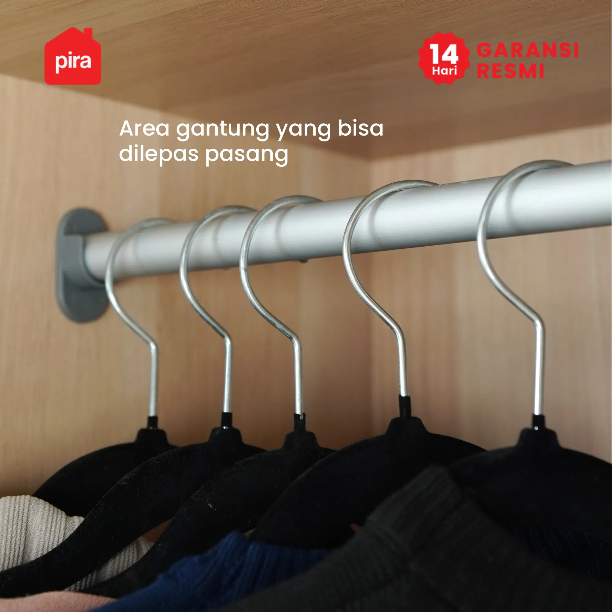 PIRA METROPOLIS OX -  ARUNA 2P 6DR LEMARI PAKAIAN 2 PINTU / LEMARI BAJU DENGAN BANYAK LACI PENYIMPANAN warna PRO OAK - WHITE - PIRA METROPOLIS OX - foto 11