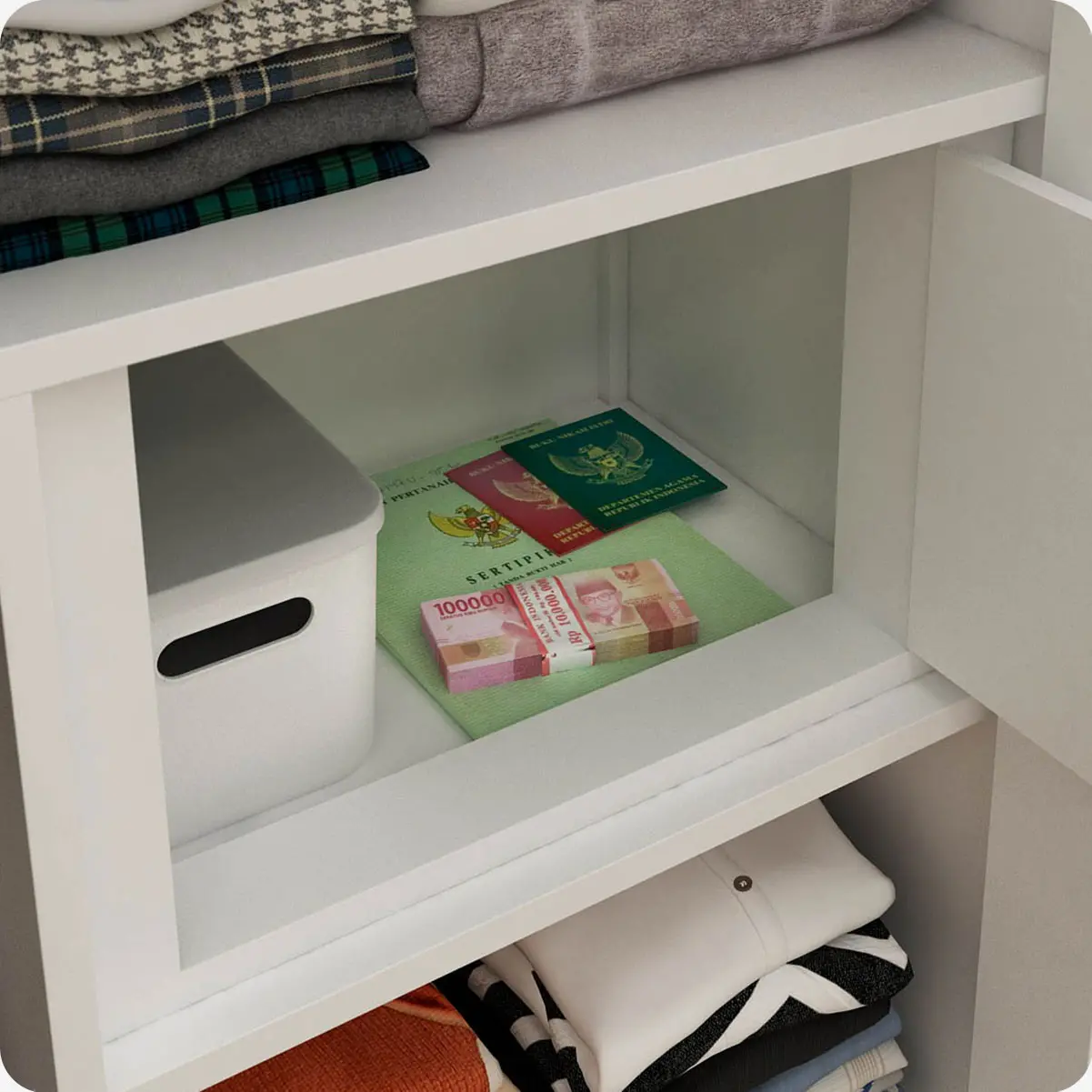PIRA METROPOLIS - STAHL 120 MWDSL LEMARI PAKAIAN BESI SLIDING / PINTU GESER warna WHITE - OLIVE - METROPOLIS - foto 4