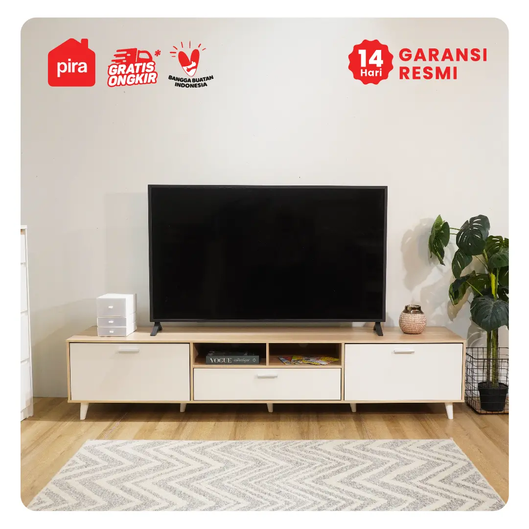 PIRA METROPOLIS -  BELATRIX TV200 MEJA TV / RAK TV warna PRO OAK - WHITE - PIRA METROPOLIS OX - foto 9