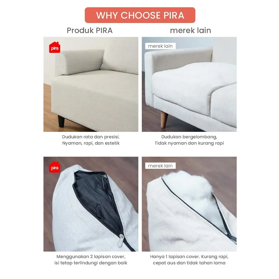 PIRA - AMARTA 2S SOFA 2 SEATER warna VANILA XO - PIRA - foto 9