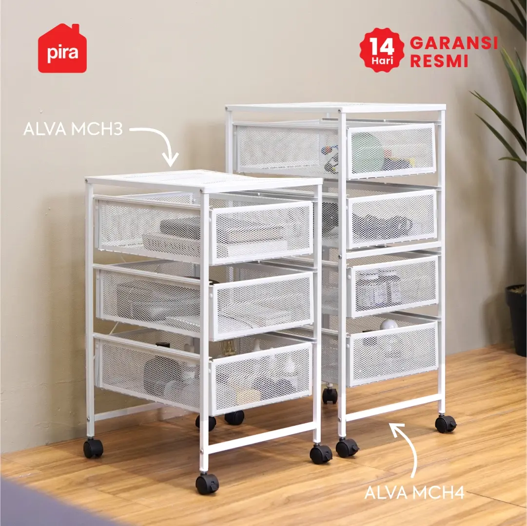 PIRA METROPOLIS - ALVA MCH3 RAK LACI BESI / DRAWER PENYIMPANAN BESI / RAK SUSUN BESI / LACI DOKUMEN warna WHITE - PIRA METROPOLIS - foto 2
