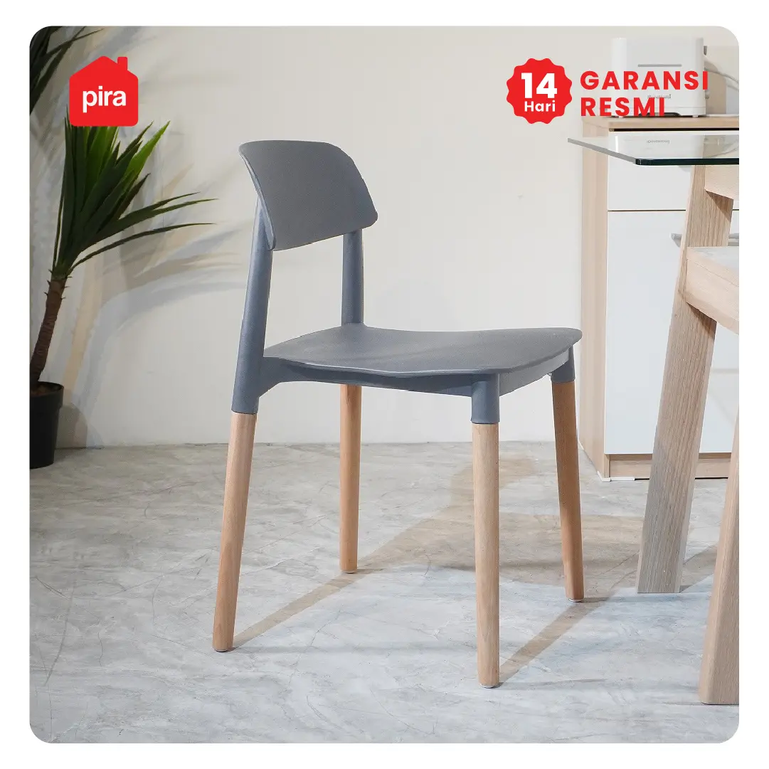 PIRA - ETHAN A DC KURSI MAKAN / KURSI BELAJAR / KURSI TERAS / KURSI SANTAI / KURSI CAFE / KURSI PLASTIK warna GREY - PIRA - foto 2
