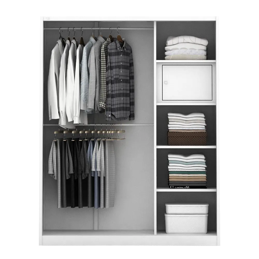 PIRA - SCHON 150A N MWDSL LEMARI PAKAIAN BESI SLIDING / PINTU GESER warna WHITE - PIRA - foto 6