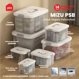 PIRA HOME -  MIZU PSB 95L CONTAINER BOX / BOX PLASTIK / KOTAK PENYIMPANAN warna CLEAR GREY - PIRA HOME - foto 3