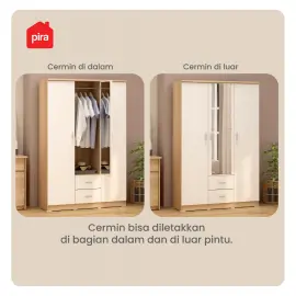 PIRA METROPOLIS OX - ASTA 3PL A LEMARI PAKAIAN 3 PINTU warna AMERICAN WALNUT - WHITE - PIRA METROPOLIS - foto 7
