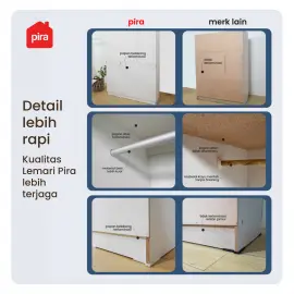 PIRA METROPOLIS OX - ASTA 3PL A LEMARI PAKAIAN 3 PINTU warna AMERICAN WALNUT - WHITE - PIRA METROPOLIS - foto 3