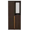PIRA METROPOLIS - YONA WDD 2 LEMARI PAKAIAN 2 PINTU DENGAN KACA RIAS warna AMERICAN WALNUT - GOLD HAIRLINE - PIRA METROPOLIS - foto 5