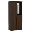 PIRA METROPOLIS - YONA WDD 2 LEMARI PAKAIAN 2 PINTU DENGAN KACA RIAS warna AMERICAN WALNUT - GOLD HAIRLINE - PIRA METROPOLIS - foto 4