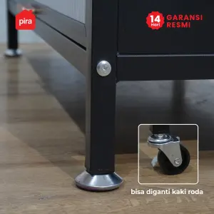 PIRA - REGALL AVA MSU 80T4 LEMARI DAPUR / RAK DAPUR / RAK DAPUR BESI / RAK SUSUN SERBAGUNA warna BLACK - PIRA - foto 7