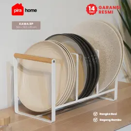 PIRA HOME - KAWA RP RAK PIRING / RAK MANGKOK / RAK BESI 3 SEKAT warna WHITE - PIRA HOME - foto 1