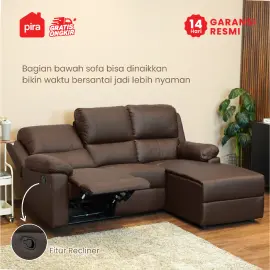PIRA - LIVERPOOL RECLINER L 3S SOFA BED warna DARK BROWN - PIRA - foto 4