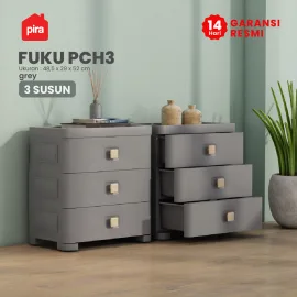 PIRA METROPOLIS - FUKU PCH3 LEMARI LACI / LACI PLASTIK / LEMARI SUSUN PLASTIK / LEMARI BAYI / LEMARI PAKAIAN ANAK warna GREY - PIRA METROPOLIS - foto 1