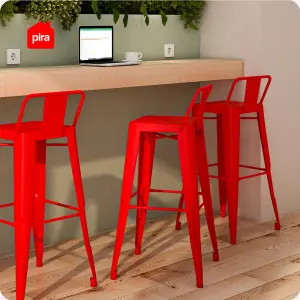 PIRA - KORG HC KURSI BAR / KURSI CAFE / KURSI BESI warna RED - PIRA - foto 3