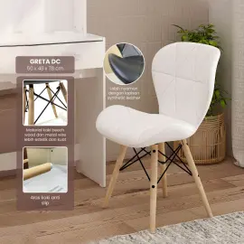 PIRA - GRETA DC KURSI MAKAN / KURSI CAFE / KURSI MINIMALIS warna WHITE - PIRA - foto 1