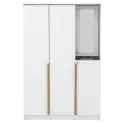 PIRA METROPOLIS - YONA WDD 3 LEMARI PAKAIAN 3 PINTU DENGAN KACA RIAS warna WHITE - YELLOW OAK - PIRA METROPOLIS - foto 9