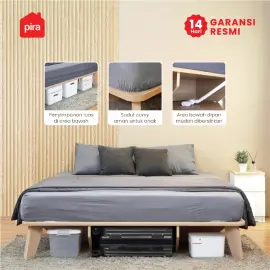 PIRA - HAEDA BD160 DIPAN / DIPAN TEMPAT TIDUR / ALAS KASUR / RANJANG warna PRO OAK - PIRA - foto 3