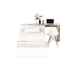 PIRA -  EGHA AVA BD100 DIVAN / TEMPAT TIDUR DENGAN MEJA SLIDING warna WHITE SM - PRO OAK - PIRA - foto 8