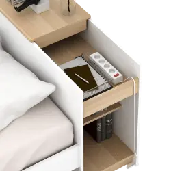 PIRA -  EGHA AVA BD100 DIVAN / TEMPAT TIDUR DENGAN MEJA SLIDING warna WHITE SM - PRO OAK - PIRA - foto 11