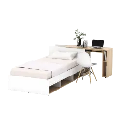 PIRA -  EGHA AVA BD100 DIVAN / TEMPAT TIDUR DENGAN MEJA SLIDING warna WHITE SM - PRO OAK - PIRA - foto 6