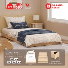 PIRA - NEST BD90 DIPAN LESEHAN / ALAS TEMPAT TIDUR / TATAKAN DIPAN / RANJANG warna PRO OAK - PIRA - foto 1