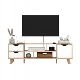 PIRA METROPOLIS OX - FUJI TV1200 MEJA TV / RAK TV / LEMARI TV warna PRO OAK - WHITE - PIRA METROPOLIS OX - foto 10