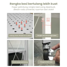 PIRA - FLATO AVA MSU 5X1 RAK DAPUR LIPAT SERBAGUNA / RAK BESI 5 SUSUN warna WHITE - PIRA - foto 3