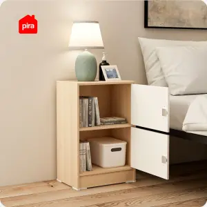PIRA METROPOLIS OX -  ARUNA RSG2 RAK SERBAGUNA / RAK SUSUN 2 PINTU warna WHITE - PRO OAK - PIRA METROPOLIS OX - foto 3