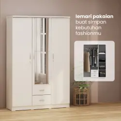 PIRA METROPOLIS OX -  ASTA 3PL LEMARI PAKAIAN 3 PINTU warna WHITE - PIRA METROPOLIS OX - foto 2