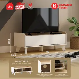 PIRA METROPOLIS OX -  SOJA TV81 S MEJA TV / RAK TV warna WHITE - PRO OAK - PIRA METROPOLIS OX - foto 1