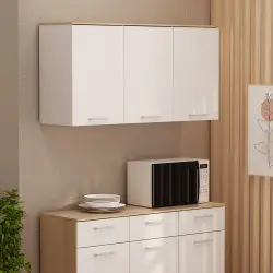 PIRA METROPOLIS OX - ARUNA KC WU120 RAK DAPUR / RAK GANTUNG DAPUR / KITCHEN SET ATAS 3 PINTU warna WHITE - PRO OAK - PIRA METROPOLIS OX - foto 10