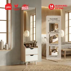 PIRA METROPOLIS OX - FUJI DS40 MEJA RIAS / CERMIN FULL BODY / MEJA RIAS MINIMALIS warna PRO OAK - WHITE - PIRA - foto 1
