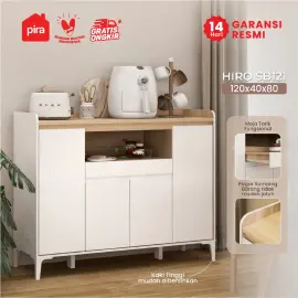 PIRA METROPOLIS OX -  HIRO SB121 BUFET / LEMARI DAPUR / KABINET DAPUR / MEJA TV / SIDEBOARD / RAK SERBAGUNA warna WHITE - PRO OAK - PIRA METROPOLIS OX - foto 1