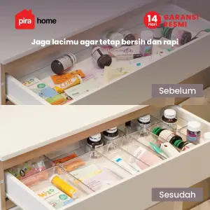 PIRA HOME -  SHITA DRAWER25 PO ORGANIZER LACI BENING / SEKAT LACI TRANSPARAN ISI 25 PCS warna CLEAR - PIRA HOME - foto 5