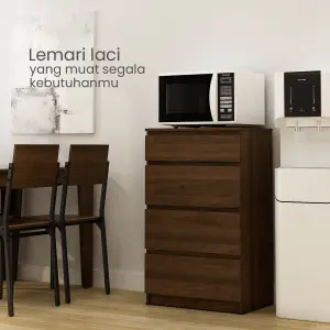 PIRA - LINUS CH4 LEMARI LACI warna BROWN WALNUT - PIRA - foto 2