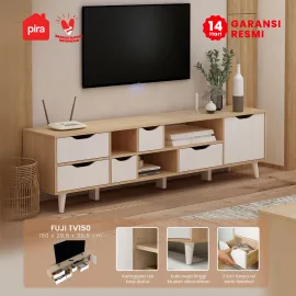 PIRA METROPOLIS OX - FUJI TV150 MEJA TV / RAK TV MINIMALIS warna PRO OAK - WHITE - PIRA METROPOLIS OX - foto 1