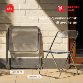 PIRA - LARS FC 45 KURSI LIPAT TRANSPARAN / KURSI TERAS / KURSI PLASTIK warna GREY - PIRA - foto 4
