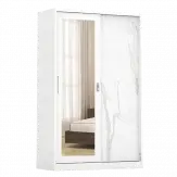 PIRA - CATTA 120 MWDSL LEMARI PAKAIAN BESI SLIDING / PINTU GESER warna LIGHT MARBLE - PIRA - foto 2