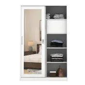 PIRA - CATTA 120 MWDSL LEMARI PAKAIAN BESI SLIDING / PINTU GESER warna LIGHT MARBLE - PIRA - foto 4