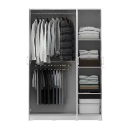 PIRA METROPOLIS -  ALBA BAZ 3P LEMARI PAKAIAN 3 PINTU warna WHITE - METROPOLIS - foto 7