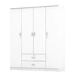 PIRA METROPOLIS OX - ASTA 4PL LEMARI PAKAIAN 4 PINTU DENGAN LACI warna WHITE - PIRA METROPOLIS OX - foto 8