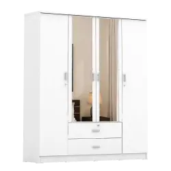 PIRA METROPOLIS OX - ASTA 4PL LEMARI PAKAIAN 4 PINTU DENGAN LACI warna WHITE - PIRA METROPOLIS OX - foto 7