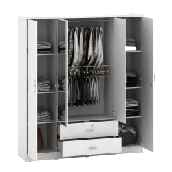 PIRA METROPOLIS OX - ASTA 4PL LEMARI PAKAIAN 4 PINTU DENGAN LACI warna WHITE - PIRA METROPOLIS OX - foto 11
