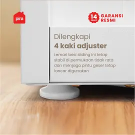 PIRA - STEEL A 120A N MWDSL LEMARI PAKAIAN BESI SLIDING / PINTU GESER warna WHITE - PIRA - foto 3