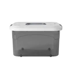PIRA HOME - MIZU PSB 44L CONTAINER BOX / BOX PLASTIK / KOTAK PENYIMPANAN warna CLEAR GREY - PIRA HOME - foto 4