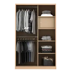PIRA - ASHTON A 120A MWDSL LEMARI PAKAIAN BESI SLIDING / GESER MOTIF KAYU warna LIGHT ASH - WHITE - PIRA - foto 6