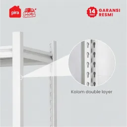 PIRA -  HOGAN MSU 120X200 RAK BESI / RAK SUSUN SERBAGUNA / RAK SUSUN BESI / RAK PENYIMPANAN warna WHITE - PIRA - foto 6