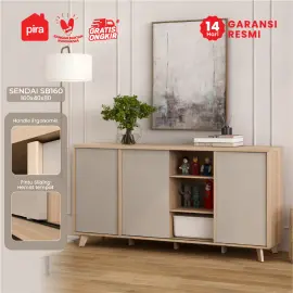 PIRA METROPOLIS -  SENDAI SB160 BUFET / LEMARI DAPUR / KABINET DAPUR / MEJA TV / SIDEBOARD warna PRO OAK - LIGHT TAUPE - PIRA METROPOLIS - foto 1