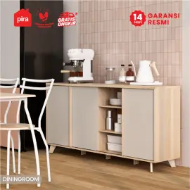 PIRA METROPOLIS -  SENDAI SB160 BUFET / LEMARI DAPUR / KABINET DAPUR / MEJA TV / SIDEBOARD warna PRO OAK - LIGHT TAUPE - PIRA METROPOLIS - foto 4