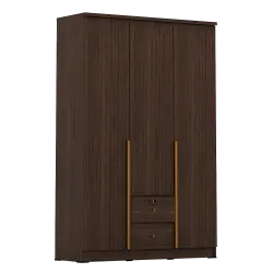 PIRA METROPOLIS - YONA 3P 2DR LEMARI PAKAIAN 3 PINTU DENGAN 2 LACI warna AMERICAN WALNUT - GOLD HAIRLINE - PIRA METROPOLIS - foto 5